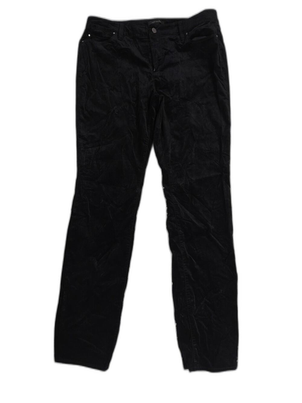 Womens Ann Taylor Velvet Straight Leg Black Pants Size 14T